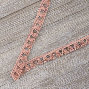 Тесьма декоративная, 16 мм, с бахромой, цвет розовый. Арт 2204/F3