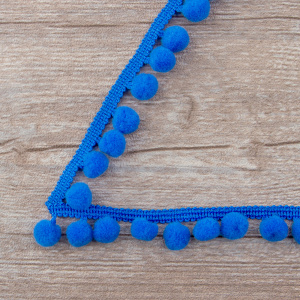 Тесьма с помпонами, диаметр 10 мм, цвет темно-синий. Арт PA-18-col.503