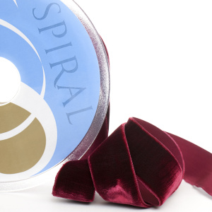 Лента бархатная SAFISA, 7 мм, 10 м, цвет 30, бордо. Арт 480-07мм-30