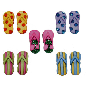 Набор пуговиц и/или декоративных элементов "Шлёпанцы". Арт 4824