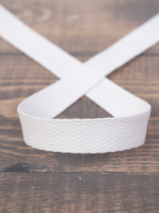 Тесьма киперная SAFISA, 15 мм, 25 м, цвет 02, белый. Арт 0270-15мм-02