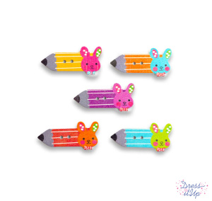 Набор пуговиц и/или декоративных элементов "Деревянные карандаши". Арт 12098