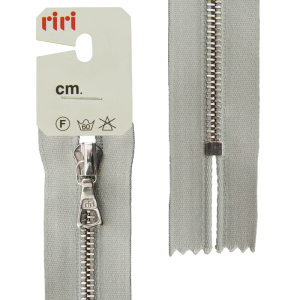 Молния металл, Ni, неразъёмная, на атласной тесьме, 4 мм, 16 см, цвет 9112, голубовато-серый. Арт 3412224/16/9112         