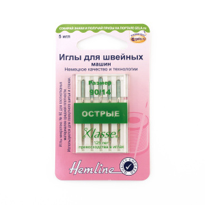 Иглы для бытовых швейных машин микротекс № 90. Арт 105.90                  