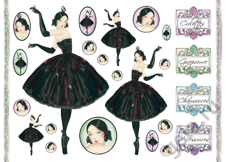 Бумага упаковочная "Балерина", рисовая, 48 х 33 см. Арт DFS150                  