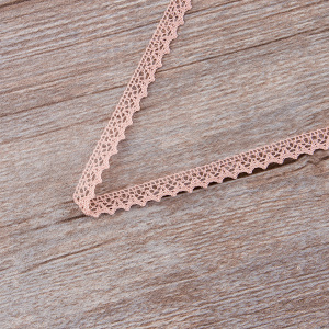 Мерсеризованное хлопковое кружево, 8 мм, цвет пыльно-розовый. Арт 2062/W4