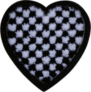 Термоаппликация "Клетчатое сердечко белое". Арт 43222