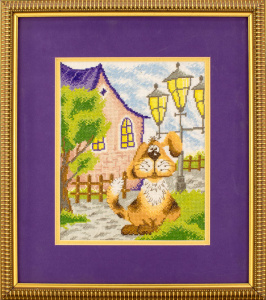 Вышитая картина "Рыжий пес". Арт Модель 07.002.03