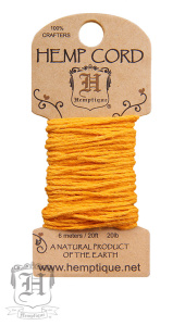 Шнур HEMPTIQUE на мини-блистере #20 - 1 мм, 6 м. Арт HMC20GLD