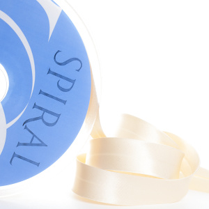 Косая бейка атласная 20 мм, 25 м, цвет 21, персиковый айвори. Арт 6260-20мм-21            