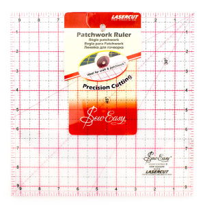 Линейка для пэчворка с градицей в дюймах, квадрат 9 1/2". Арт NL4158            