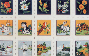 Канва жесткая с рисунком,"Детские картинки",  15 картинок. Арт G.45                    