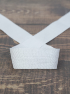 Тесьма киперная SAFISA, 25 мм, 25 м, цвет 02, белый. Арт 0270-25мм-02