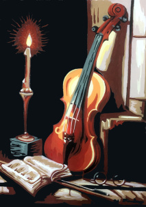 Канва жесткая с рисунком "Ночное вдохновение". Арт 14.861