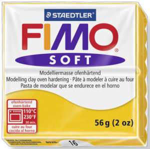 Полимерная глина FIMO "Soft", уп. 56 г, цвет жёлтый. Арт 8020-16