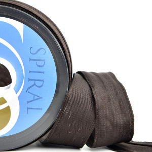 Лента репсовая SAFISA, 15мм, 25м, цвет 17, коричневый темный. Арт 452-15мм-17             