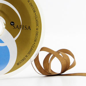 Лента репсовая SAFISA, 10 мм, 25 м, цвет 88 коричневый светлый. Арт 350-10мм-88