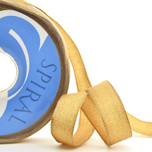 Лента репсовая SAFISA, 39 мм, 25м, цвет 101, золото. Арт 452-39мм-101            