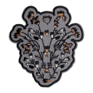 Термоаппликация "Цветы бело-коричневые". Арт 39324