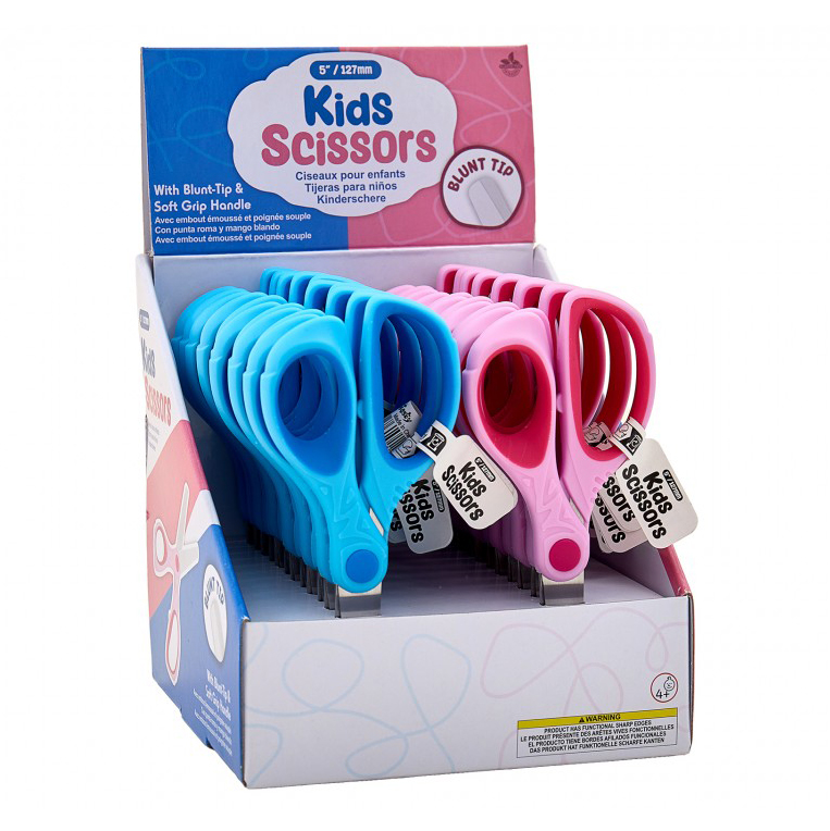 Ножницы для творчества, 13 см, 24 шт. в картонном прикассовом стенде. Арт B4859