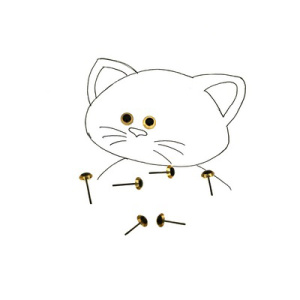 Глазки 0,7мм на метал.ножке, цв.св-коричневый. Арт 29543