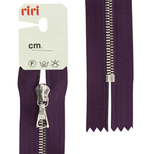 Молния металл, Ni, неразъёмная, на атласной тесьме, 4 мм, 18 см, цвет 2510, темно-фиолетовый. Арт 3412224/18/2510         