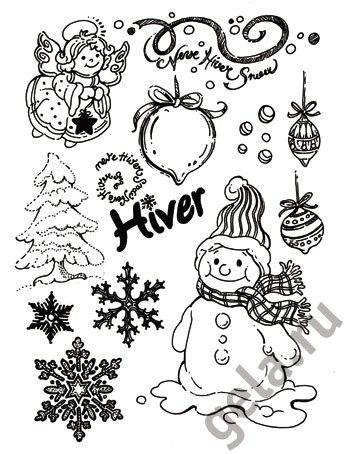 Штамп силиконовый "Рождество" . Арт WTK008                  