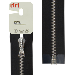 Молния металл, Ni, разъёмная 1 замок, на атласной тесьме, 6 мм, 70 см, цвет 2110, черный. Арт 3551226/70/2110         