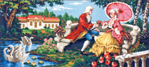 Канва жесткая с рисунком "Цветы для прекрасной дамы". Арт B.970                   