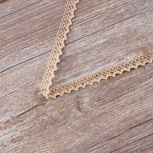 Мерсеризованное хлопковое кружево, 8 мм, цвет шампань. Арт 2062/72