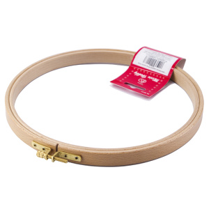 Пяльцы круглые с замком, высота обода 18 мм, диаметр 21,5 см. Арт 209-6                   