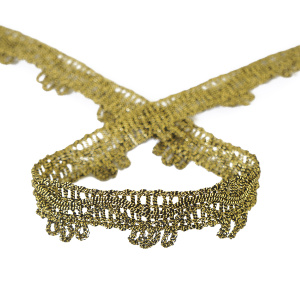 Тесьма PEGA декоративная, золотистый люрекс, 21 мм. Арт 881443521W3011          