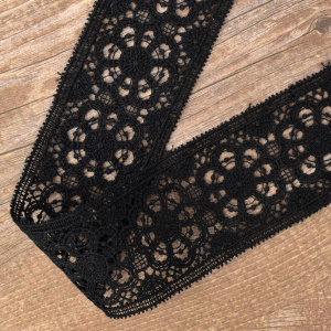 Гипюр, 41 мм, цвет черный. Арт K048/14