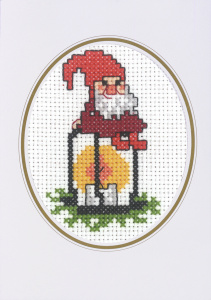 Набор для вышивания открытки "Гномик и фонарь"  . Арт 17-0212                 