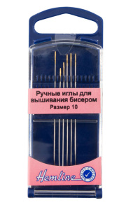 Иглы для бисера, № 10, 6 шт. в контейнере. Арт 289G.10