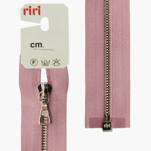 Молния металл, Ni, разъёмная 1 замок, на атласной тесьме, 4 мм, 60 см, цвет 9413, светло-сиреневый. Арт 3102628/60/9413         