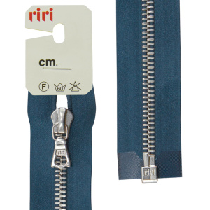 Молния металл, Ni, разъёмная 1 замок, на атласной тесьме, 6 мм, 60 см, цвет 2131, синий темный . Арт 3551226/60/2131         