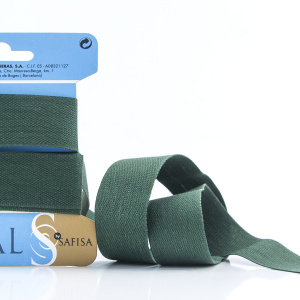 Тесьма киперная хлопковая на блистере SAFISA, 25 мм, 2 м , цвет 43, темно-зеленый. Арт P00260C-25мм-43         
