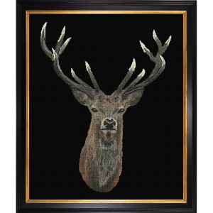 Набор для вышивания "Олень", канва Aida (черная) 16 ct. Арт DSB051