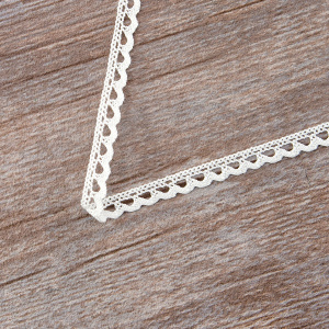 Мерсеризованное хлопковое кружево, 7 мм, цвет белый. Арт 3174/01                 