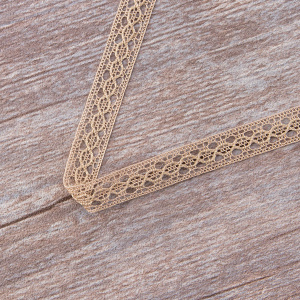 Мерсеризованное хлопковое кружево, 10 мм, цвет серо-бежевый. Арт 3517/27