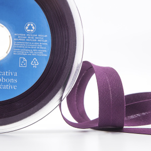 Косая бейка хлопок/полиэстер 20 мм, 25 м, цвет 130, сливовый. Арт 6120-20мм-130           