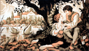 Канва жесткая с рисунком "Свидание". Арт A.1070                  