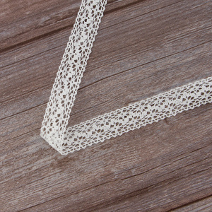 Мерсеризованное хлопковое кружево, 20 мм, цвет белый. Арт 3037/01                 