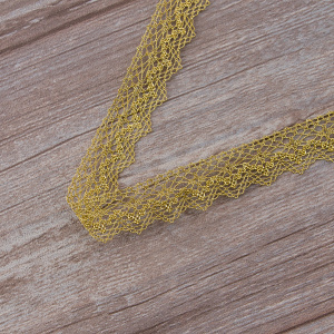 Кружево, 25 мм, цвет золотистый люрекс. Арт 3207/28                 