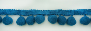 Тесьма с помпонами MATSA цвет сине-зелёный. Арт 96924/7121