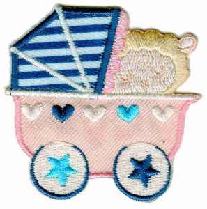 Термоаппликация HKM "Schaf im Kinderwagen". Арт 33262/1SB