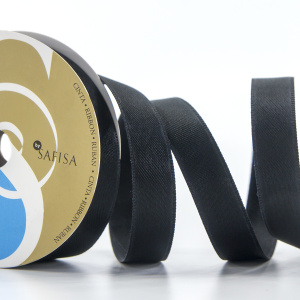 Лента атласная двусторонняя SAFISA мини-рулоны, 11 мм, 4 м, цвет 01, черный. Арт P00110-11мм-01          