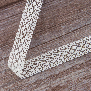 Мерсеризованное хлопковое кружево, 18 мм, белый. Арт 2098/01