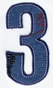 Термоаппликация HKM "Джинсовая цифра 3". Арт 32132/1SB